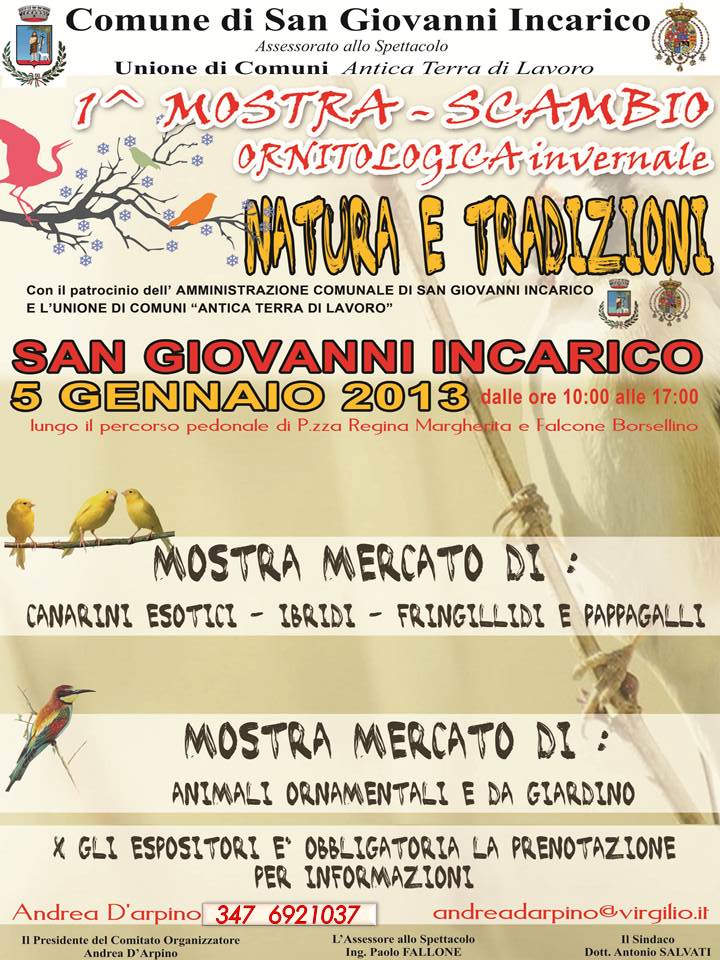 San Giovanni Incarico:Prima mostra ornitologica invernale.