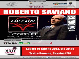 Roberto Saviano alla rassegna di teatro CassinoOff